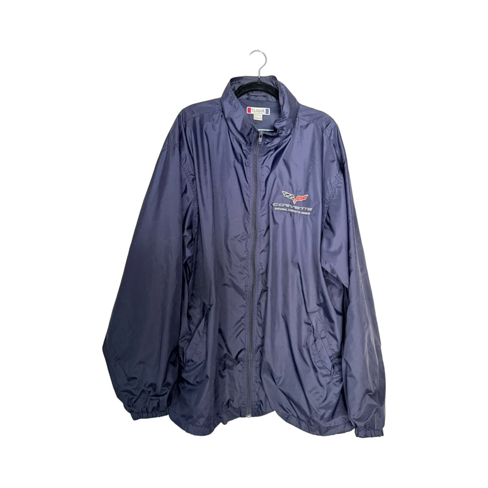 Corvette Museum Logo Windbreaker Jacket Navy Full Zip XXL Lightweight - Picture 3 of 7